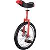 ZXFfhDHJH Monociclo, Monociclo con Ruota da 18/20 Pollici for Bambini, Cerchio in Lega, Pneumatico Extra Spesso, Sedile Regolabile, Fibbia in di Alluminio(Red,20inches)