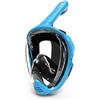 Ronyme Maschera Subacquea Snorkeling Maschera Integrale Occhiali Subacquei Maschera Viso Lente Ampia in PC Respirazione con a Secco Pieghevole Guarnizione, Blu, S Bambini 6-12 Anni