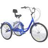 VOPLIVAT Triciclo for adulti da 24 pollici, 3 ruote, 7 velocità(Blue)
