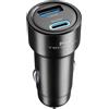 Teknoll - Caricabatterie Rapido 20W - 2 Porte: USB 18W Carica Adattiva + USB-C 20W Power Delivery - Led Attivo - Ricarica Sicura in auto - Adatto a tutti gli smartphone - Nero