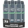 Dove Men+Care Deodorante Spray Fresh, Antitraspirante Uomo, Protezione Fino a 48 Ore, Formula Delicata sul Microbioma della Pelle, Senza Alcol, Profumazione Agrumata, 6x200ml