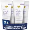 Dove Deodorante Dove Crema Whole Body Deo 75ml, Deodorante per Tutto il Corpo, Profumo di Lavanda e Camomilla, Protezione dagli Odori fino a 72 ore, Dermatologicamente testato, Ginecologicamente testato
