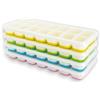 Xcdhemde® 4-Cubetti Ghiaccio Silicone, Stampo Ghiaccio con Coperchio | Ice Cube Tray Certificazione LFGB, Ghiaccio per Cocktail, Whisky, Cocktail, Bevande (Rosa/Blu/Giallo/Verde)