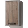 Composad | Pensile Bagno della linea LAFABRICA, Mobiletto Bagno, Contenitore Bagno, Colore Cemento e Anta Rovere Invecchiato, (LxAxP) 40x68,80x22 cm, Made in Italy