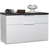 COMPOSAD | Scarpiera della Linea MUNDI con 1 Cassetto e 1 Ribalta, Scarpiera Panca, Mobile Ingresso Salvaspazio, (LxAxP) 82,30x53,30x35,20 cm, Colore Marmo e Bianco Laccato, Made in Italy