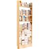 MumaHome Libreria in Legno Massello con 6 Ripiani, Salvaspazio