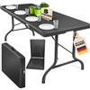 KESSER® Tavolo da buffet Tavolo pieghevole in plastica, 180x75 cm di rattan tavolo da campeggio tavolo per feste tavolo pieghevole tavolo da giardino, terrazza e balcone, Antracite