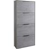 Composad | Scarpiera a Doppia Profondità della Linea FACILE con 4 Ribalte, Con Maniglie, (LxAxP) 65x157,3x24,8 cm, Colore Grigio Cemento, Made In Italy