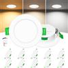 Laiebri Confezione da 10 Faretti LED Incasso Extra Slim 25mm, 6W, Soffitto Dimmerabili 3 Intensità Senza Dimmer, 2700K/4000K/6000K, IP44 Faretto LED Bagno Cucina, Foro Ø58-68mm, 230V, Bianco