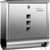 KESSER® Cassetta per le Lettere in Acciaio Inox con scomparto per Giornali, Targhetta, Finestra di visualizzazione, Chiave 3X, Verniciata a polvere, Materiale di Montaggio, Argento