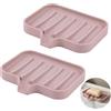 Gurwen 2 portasapone in silicone con scarico, rosa
