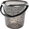 keeeper Secchio con Scala Graduata Integrata e Manico Ergonomico, 10 L, Ilvie Polygon, Crystal Grey (Grigio)