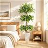 Fairblo Pianta Artificiale Grande Ficus 180 cm con Vaso Bianco