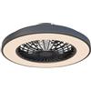 Ledvion - Ventilatore da Soffitto con Lampada LED Dimmerabile, 48W, 2700K-6500K, Con Telecomando, 49cm, Silenzioso con Funzione Timer