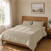 Homebliss Copripiumino Microfibra Parure Letto 240x220 + 45x75 2PCS, Tortora Beige