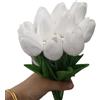 anso 15pcs LED Tulipani Lampada Da Tavolo Comodino Atmosfera Luce Notturna Fiore Decorazione Luce Da Tavolo (Bianco)