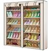 Generico Scarpiera Armadio Salvaspazio 7 Ripiani 115x30x110cm Fino a 36 Paia Di Scarpe Struttura Acciaio e Rivestimento In Tessuto TNT Impermeabile Con Chiusura Zip Antipolvere (Beige)