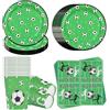 Alaoo 60 Pezzi Stoviglie per Feste di Calcio, Set di Stoviglie | Piatto di Compleanno Usa e Getta a Tema Football, Adatto per Feste di Compleanno per Bambini o Feste a Tema