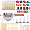 UCAMP Kit per Fabbricazione Candele,Kit Candele,Kit Candele Fai Da Te per Principianti include 5 confezioni di cera di soia,1 crogiolo e 200 stoppini etc 2 graziosi stampini Kit per Fare Candele