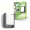 Philips Arbour Applique LED, Lampada da Esterno, 6 W, 750 lm, Luce Bianca Fredda 4.000 K, Resistente a Intemperie IP44, Sensore di Movimento a Infrarossi, LED Integrato, Durevole, Grigio Antracite