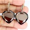 Egemdiamond Orecchini Cuore In Argento Sterling 925 Con Quarzo Fumé 5,8 Ct Fatti A Mano