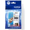 BROTHER MULTIPACK 4 CARTUCCE INCHIOSTRO ORIGINALI BROTHER LC421 NERO+COLORI - BROTHER - LC421VAL
