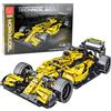 Lean Toys Set di costruzioni a forma di auto da corsa, modello R.S.18, colore giallo, scala 1:10, 1093 pezzi.