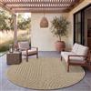 Paco Home Tappeto da esterno, resistente alle intemperie, ideale per balcone o soggiorno, stile boho, tinta unita, materiale: sisal, colore: arcobaleno, beige, forma: rotonda, dimensione: 160 cm