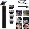 Flyself Tagliacapelli Uomo Professionale, T-Blade 0mm Trimmer Barba,Trimmer Capelli Elettrico, USB Ricaricabile Tagliacapelli Uomo con Batteria Adatto per Casa e Barbiere (Black)