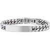 SAVE BRAVE Bracciale da uomo in robusto acciaio inox - con piastra per incisione - chiusura a scatto - estensibile in lunghezza 18,5 + 3 cm - con confezione regalo, Eine Grösse, Argento sterling,