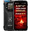 ROCK 1 Smartphone Rugged Android 16, Doppio Schermo 6.56'' +2'', Batteria 15000M