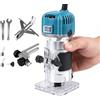 QIAKEFE Affilatrice per legno, tagliatrice elettrica, tagliatrice trimmer router fresatrice elettrica strumento per legno 800 W 30000 giri/min, pinza 6,35 mm, 6 velocità, 1 coltello dritto