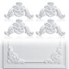 Pangda Modanatura angolare da parete in stile francese, pannelli per boiserie flora, modanatura ad angolo, kit per cornici, colla non inclusa (4 pezzi, stile elegante)