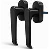 IdeaGenesis - Confezione da 2 maniglie per finestra multipunto in alluminio nero | Leva per finestre oscillanti e praticabili | Quadrato 7 mm universale | Maniglia resistente (2, nero opaco)