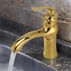imiiHO 061 Rubinetto per Lavandino da Bagno, Ottone, Oro Cromato, Tubi inclusi, Sifone non incluso