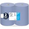 Papernet - Rotolo di carta blu industriale 416621, 2 rotoli di carta riciclata, 360 m, 2 strati, 2.000 servizi da 37,3 x 36 cm