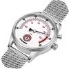 Svalbard TIME TRAVEL HX16 Quarzo Acciaio Argento Bianco Zaffiro Orologio Uomo