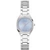 Guess Orologio da polso donna GW0767L6 Charlotte 30 mm acciaio inossidabile argento PVD quadrante blu con zirconi quarzo minerale 1 ATM, cinturino a maglie