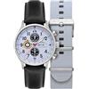 AVI-8 Hawker Hurricane Orologio cronografo classico con cinturino in pelle da uomo, 43,5 mm AV-4011, Blu slavato, Cinghia
