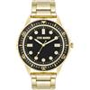Steve Madden Orologio da braccialetto maschile, Nero/Oro
