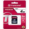Transcend TS4GSDHC10 Scheda di Memoria SDHC da 4 GB, Classe 10, Nero