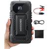EBOSSOM Booster Avviamento Auto, Avviatore Portatile, 10000mAh Avviatore Batteria veicolo, Jump Starter macchina con LED Torcia, Ricarica USB, Kit di Viaggio e Attrezzi di Emergenza