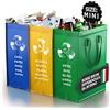 PTMS® Borse Raccolta Differenziata MINI per Carta, Plastica e Vetro