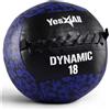 Yes4All Wall Ball, Palla Ponderata in Pelle Morbida, Nucleo in Sabbia di Ferro per Esercizi Dinamici e Multifunzionali, 2,7 kg - 13,6 kg
