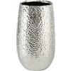 Boltze Lajos 5339500, P323411 - Vaso da fiori, effetto metallizzato, elegante vaso decorativo, colore: argento