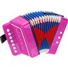 uxcell Fisarmonica Mini 10 Tasti per Regalo Musicale, Colore Rosso Rosa