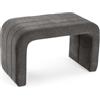 VERSA Panchina Imbottita Grigio Scuro, Stile Moderno, 45x76x38 cm, Velluto e Metallo, Grigio Scuro