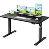 Homall Scrivania Regolabile In Altezza Scrivania Elettrica Con Gestione dei cavi e porta di ricarica USB Altezza Regolabile 73-118 cm, 2 Altezze Di Memoria Scrivania Per Ufficio (Nero, 140x60cm)