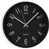 VERSA Raven Orologio da parete silenzioso e decorativo, per cucina, soggiorno o sala da pranzo - Facile da leggere, Misure (H x L x L) 25 x 4,3 x 25 cm, Polipropilene, Nero