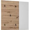 xonox.home - Pannello appendiabiti Keno 80 x 80 x 6 cm, rovere Artisan | 1 superficie a specchio, 5 ganci, facile da pulire, montaggio semplice, certificato FSC
